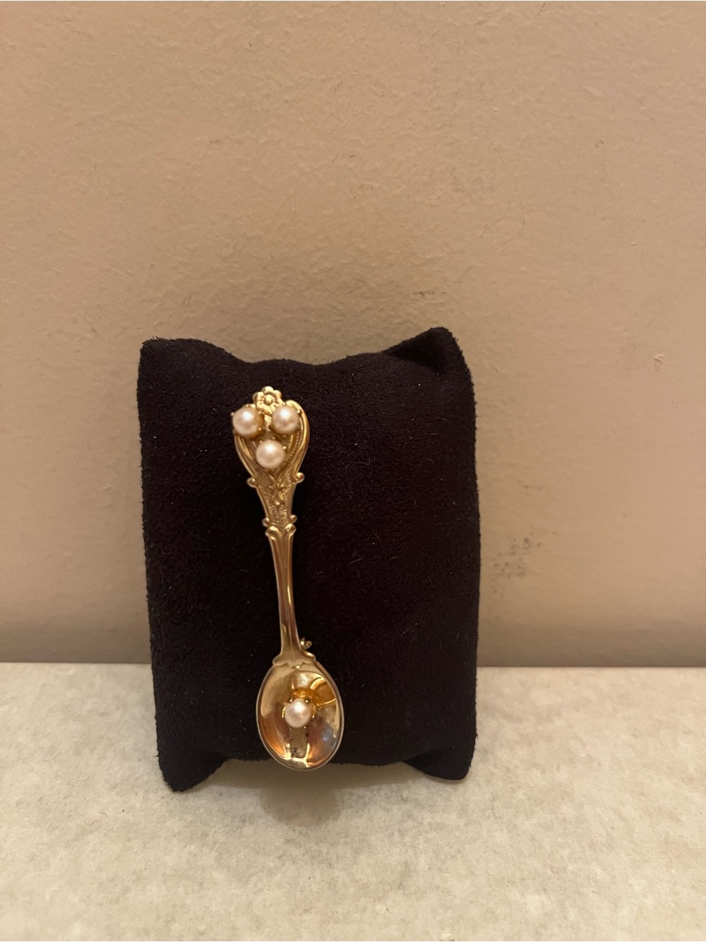 Vintage Pearl Spoon Brooch Pin